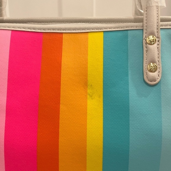 NWT Trina Turk Striped Canvas Tote Bag Spring Inspired - Picture 11 of 11